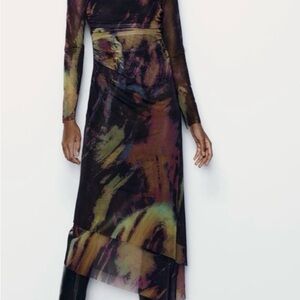 Zara Asymmetrical Dress in Multicolor Hues